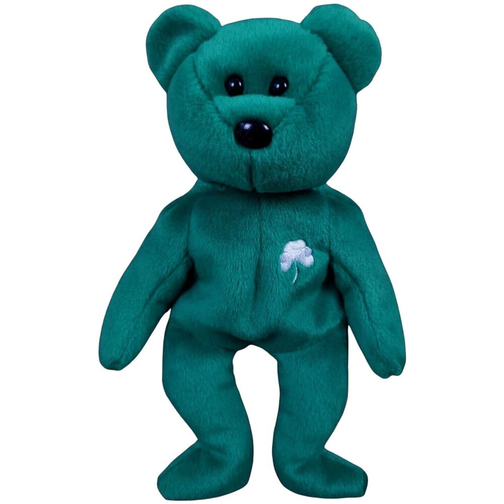 Vintage Ty Beanie Baby 1997 "Erin" The Irish Bear 8.5" Retired Plush Toy Green